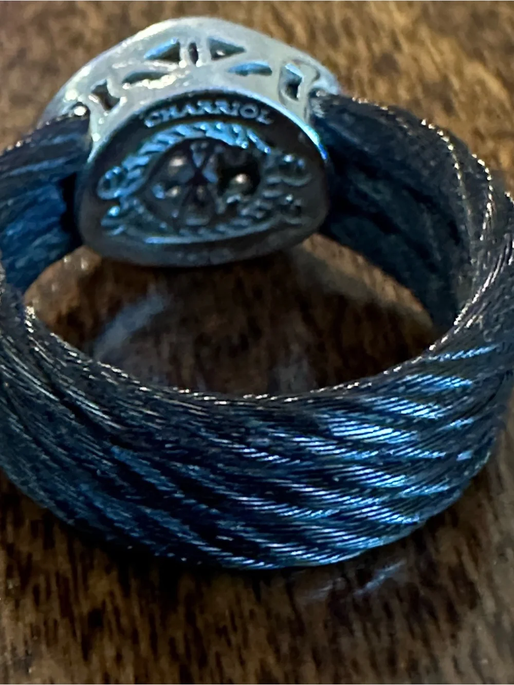 Charriol Diamond / 18K Gold Black Steel Ring